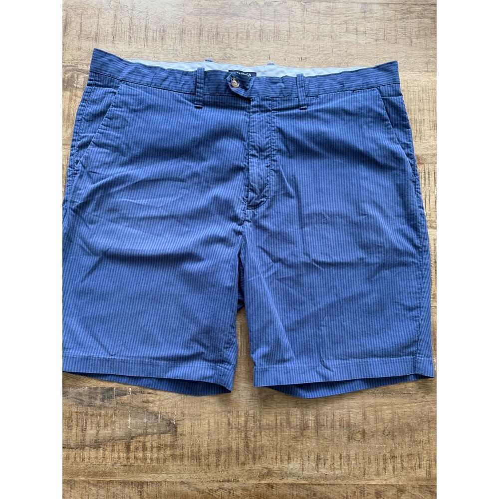 Nautica‎ Men's Shorts Blue Stripe Modern Fit Chino Shorts Size 42